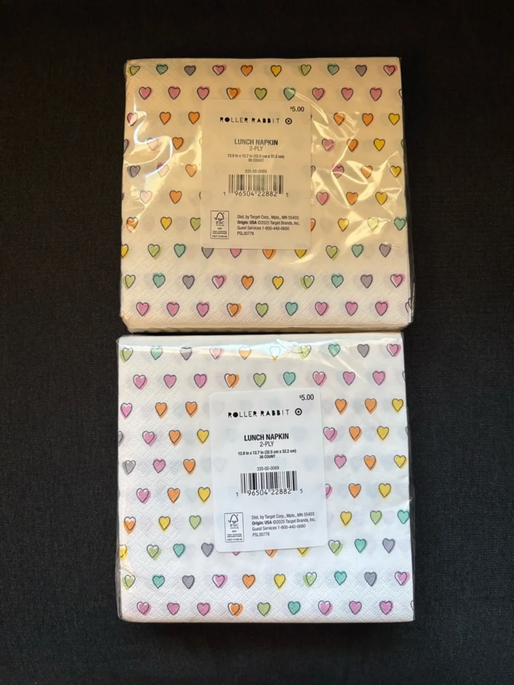 Roller Rabbit x Target 10-count Paper Plates & 60-count Disco Hearts Wave Napkin
